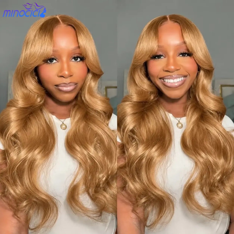 Hd Lace Frontal Wig Human Hair Pre Plucked - Honey Blonde Wig Body Wave 13x6