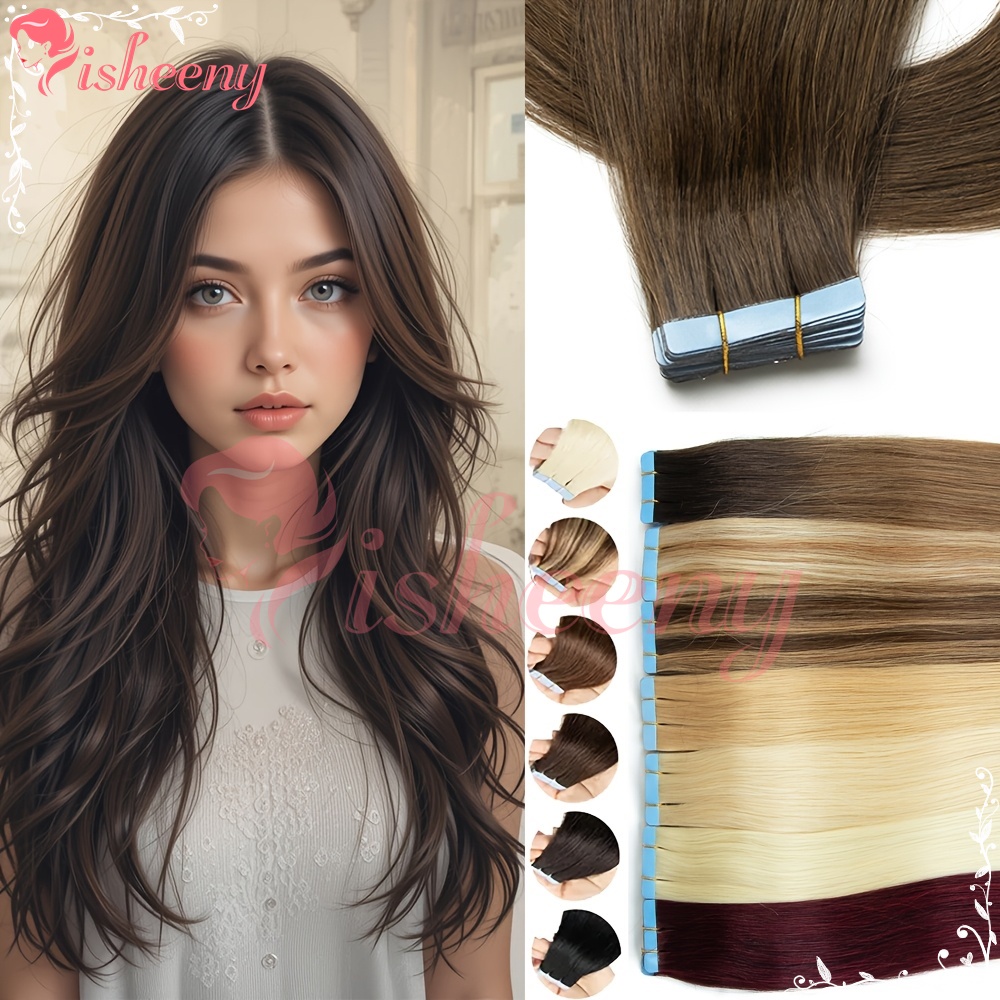 Isheeny Straight Tape In Hair  - огляд і ціна Invisible Tape In Extensions Real Hair