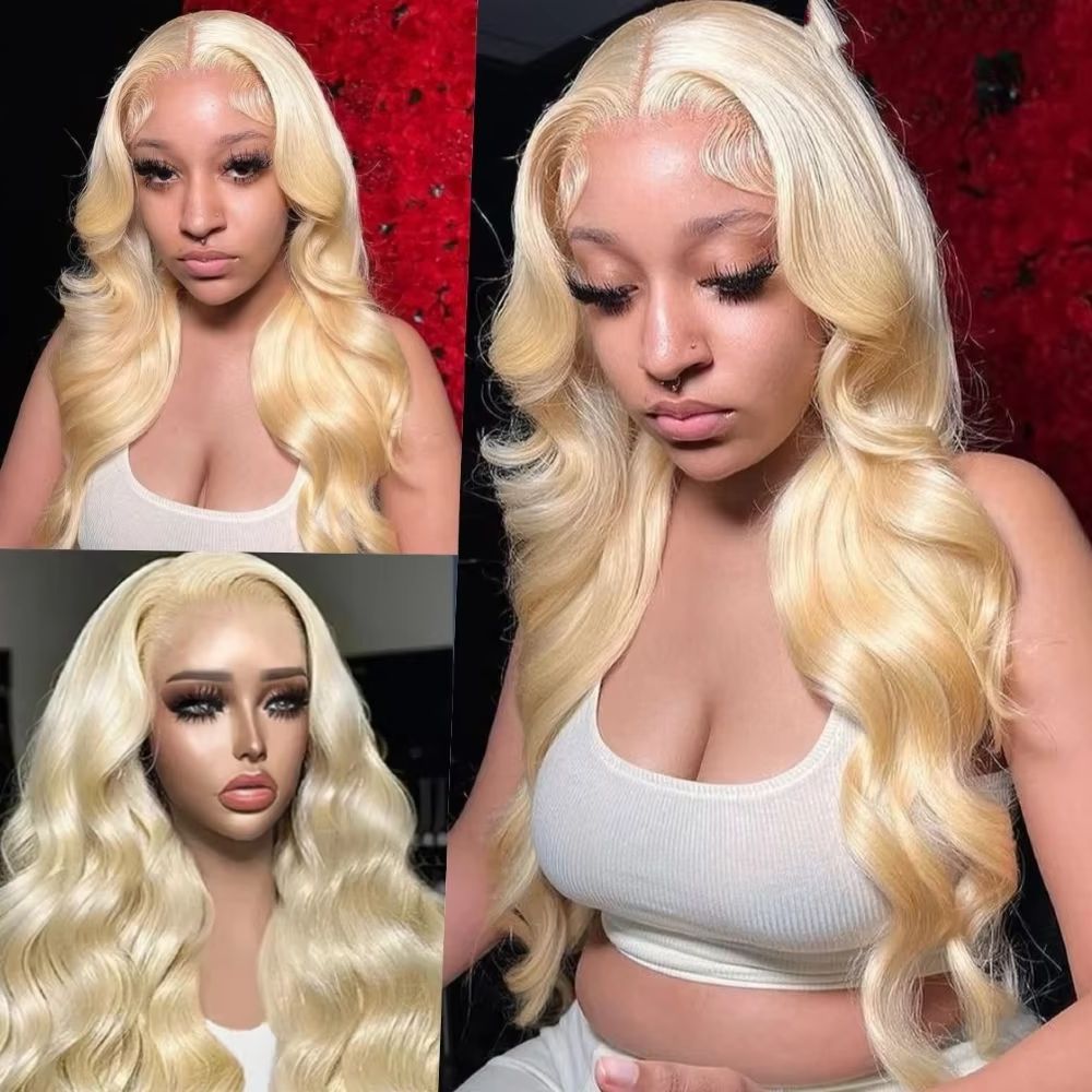 46 Inches #613 Blonde Body Wav - огляд і ціна 613 Blonde Body Wave Lace Front Wig