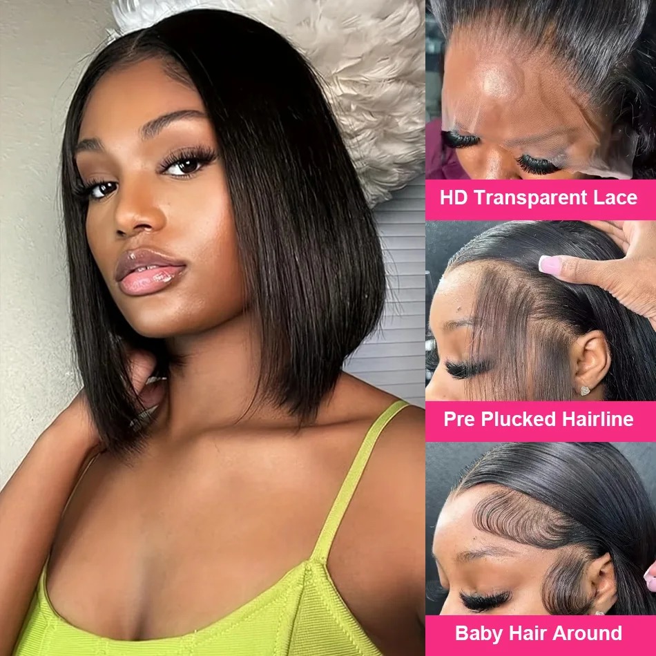 Bob Wig Human Hair Short Strai - огляд і ціна Glueless Wear And Go Human Hair Wig