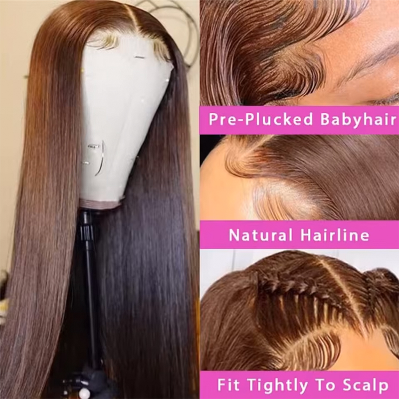 220% Density 34 Inch Chocolate - огляд і ціна Lace Front Wigs