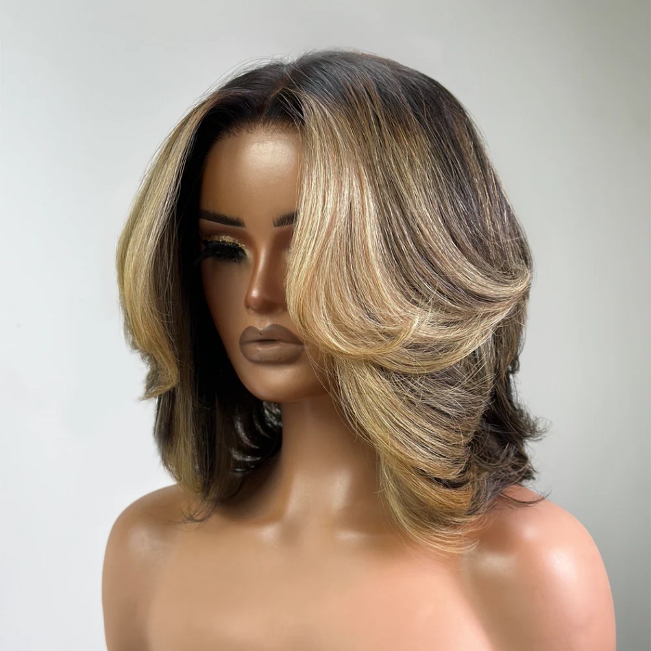 Bob Wig Human Hair Honey Blond - огляд і ціна Lace Front Wigs