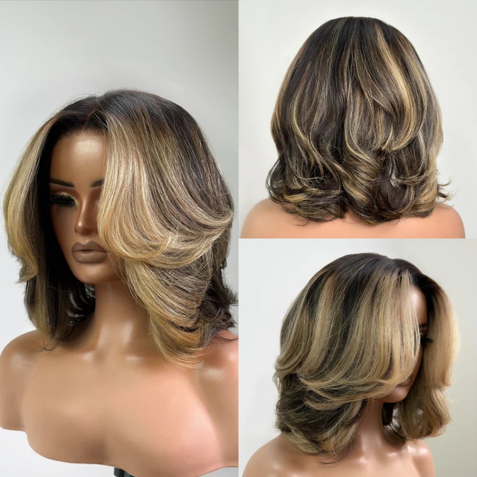 Bob Wig Human Hair Honey Blond - огляд і ціна Lace Front Wigs